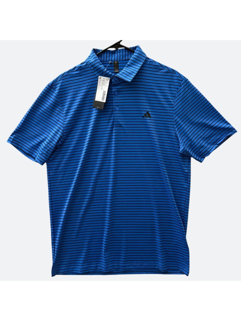 Adidas Performance Two-Color Stripe Polo Shirt Blue Men's Medium *SAMPLE* NEW